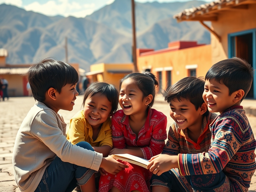 Niños aprendiendo en actividades comunitarias al aire libre