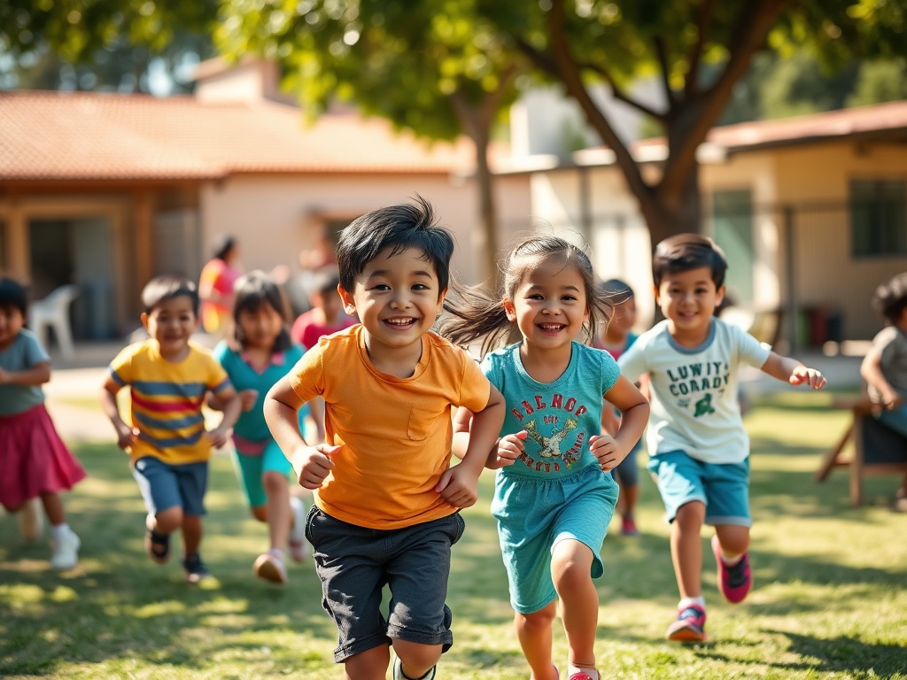 Niños en actividades recreativas al aire libre